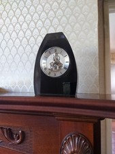 Dartington Lead Crystal Clock Silver Skeleton Movement