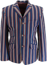 Mens Retro Navy Blue Striped