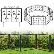 8pcs Black Garden Fence Panels