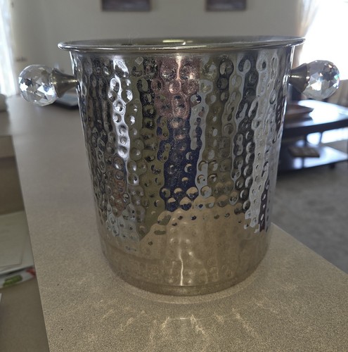 Hammered silver metal ice - metal,