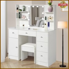 White Dressing Table with LED