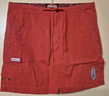 Mambo Shorts Red Surf De Luxe Canvas Board Drawstring Button New Size 30 L7