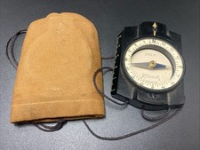 Original WW2 German Bakerlite Marching Compass And Pouch Busch Rathenow