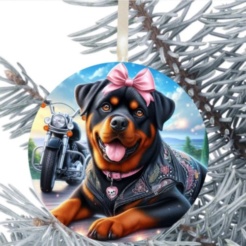 Rottweiler dog hanging bauble - dog,