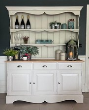 Solid Pine Classic Country Dresser F&B Shaded White *Del from £55