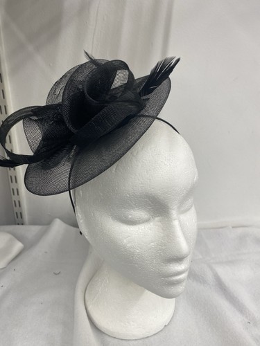 Black rose fascinator - rose,