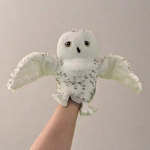 Plush owl hand puppet toy - hand, for