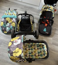 Cosatto Giggle Firebird Pram, Bassinet, changing bag And Footmuff - Leaf Print
