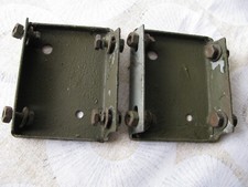 LAND ROVER SERIES. A PAIR ORIGINAL SWB DOOR LATCH SUPPORT BRACKETS, LANDROVER.
