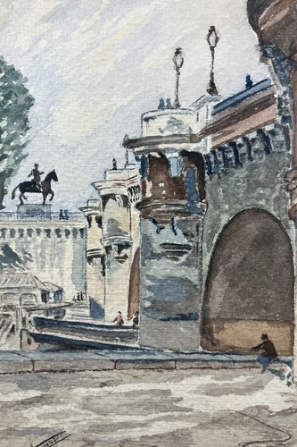 Parisian watercolor view - parisian,