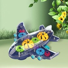 Transparent Mechanical Gear Passenger Plane Children Creative Electric Toy