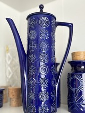Rare Portmeirion Blue Totem Coffee Pot 1960/70s  Vintage Susan Williams Ellis 
