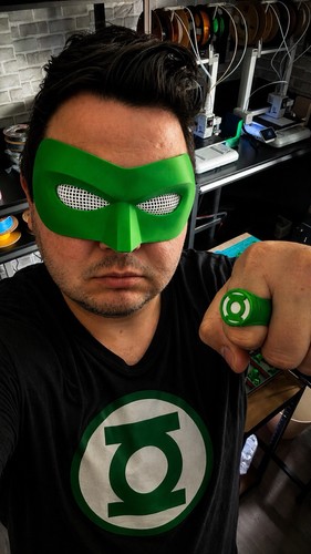 Printed green lantern - green, mask