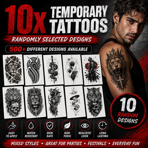 10x temporary tattoo - temporary,