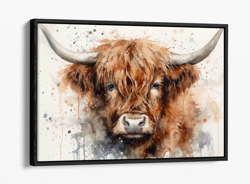 Highland cow watercolour - cow,