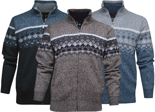 Mens zip cardigan knitted - zip,