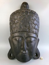 Wooden Buddha Head Mask Wall