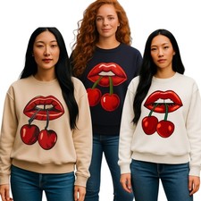 Ladies Cherry Lips Print