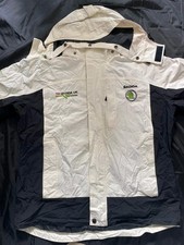Skoda Motorsport  Jacket,  White,  Large,  Racing Style Jacket, Hooded, Pockets