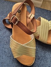 Ladies Leather Sandals Pavers UK Size 6 (39) BNWOB Brown