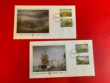 ISLE OF MAN IOM 1986 FDC x 2 FLEETWOOD EUROPA ART WILLIAM HOGGATT J M NICHOLSON
