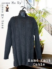 Hand Knit Grey Chunky Cable
