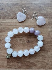 Lola Rose Elasticated Bracelet And Heart Shaped Earrings In Pink