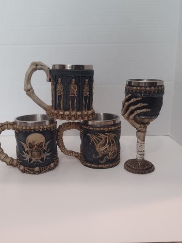 Skeleton medieval coffee cup - skeleton,