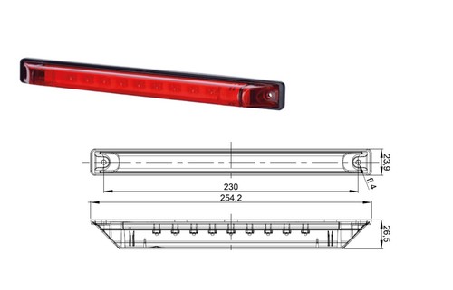 Third stop led light marked - light, e-marked