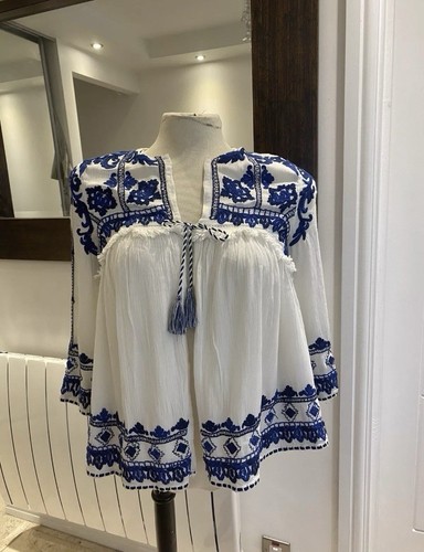Sold out zara embroidered - sold, ecru