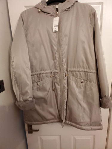 Bon marche grey fur trimmed