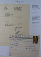 1970 Queen's Flight RAF off stationery & signed card Balmoral SEE SCANS Interest