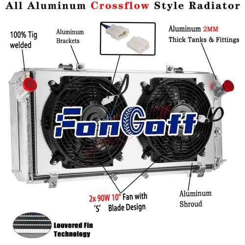 Row radiator shroud fan for - row,
