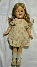 Vintage Composite Shirley Temple Doll in Pretty Teddy Dress & Butterfly Slide