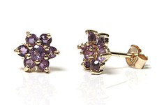 9ct Gold Amethyst studs