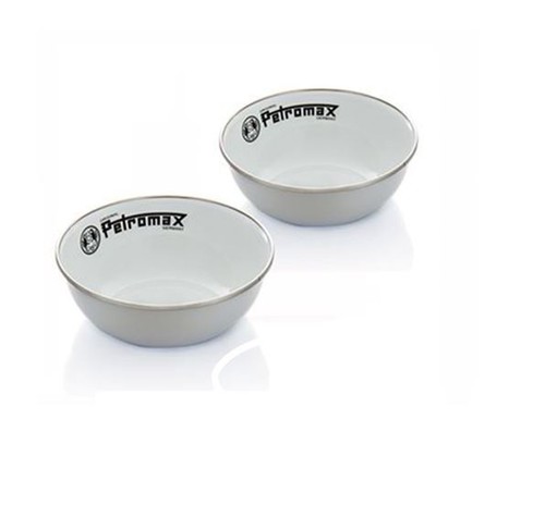 Enamel bowls white - white, 2