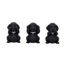 Three Wise Labradors Figurines Set of 3 Black Cute Dog Nemesis Now Gift Decor