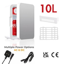 10L Mini Fridge Table Top Electric Cooler Portable Bedroom Ice Box Office Car UK