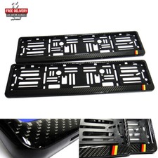 2x Genuine Carbon Fibre Number Plate Surround Holder Frame For German Car Style