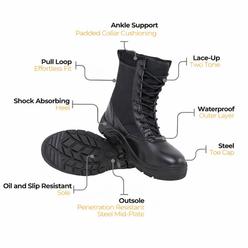 Mens military safety boot - mens,