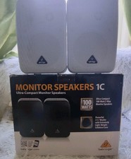 BEHRINGER Monitor 1C White 2 Way Compact Studio Speakers 100 Watt +Wall Brackets