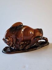 Vintage Bull Figurine Ceramic
