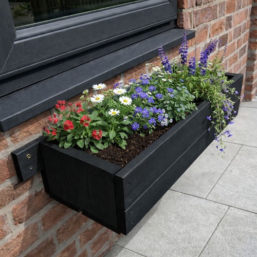Wooden window box planter - wooden,