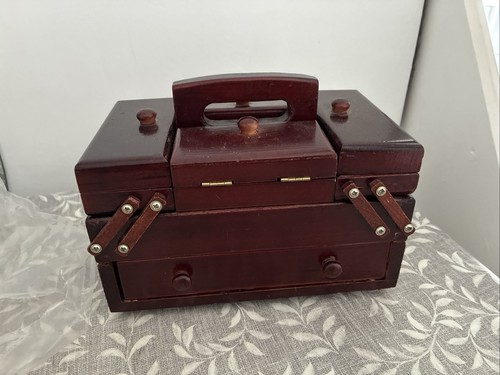 Vintage wood accordion sewing - vintage,