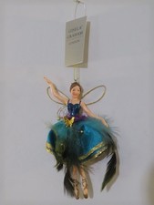 Gisela Graham Blue Fairy Christmas Hanging Decoration Resin