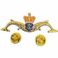 Royal Navy Submariner Double Dolphin Large Lapel Pin Badge FREE UK Delivery!
