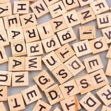 100 WOODEN SCRABBLE tiles