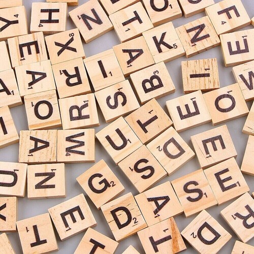 100 wooden scrabble tiles - 100,