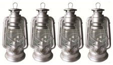 4 x Paraffin Hurricane Lamp Hanging Storm Lantern with Wick Oil Light Camping