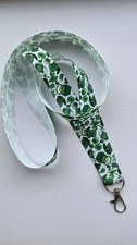 Green Irish day symbol lanyard ID holder ribbon accessories shamrock gold pot